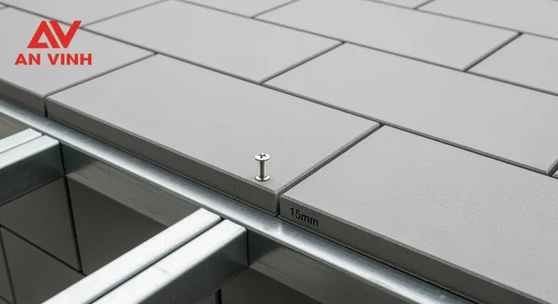Bước 2: Cố định tấm cemboard lên khung