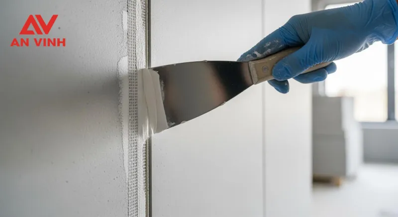 Bước 3: Xử lý mối nối (Khâu quyết định chống nứt)