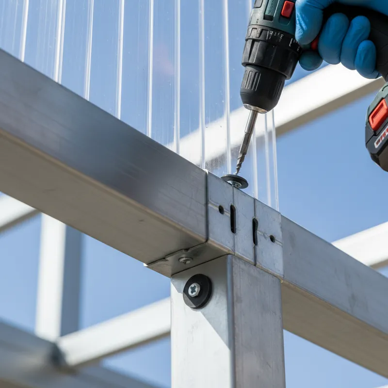Hướng dẫn cách lắp tấm poly rỗng ruột chống dột: Xử lý khe nối và bắt vít