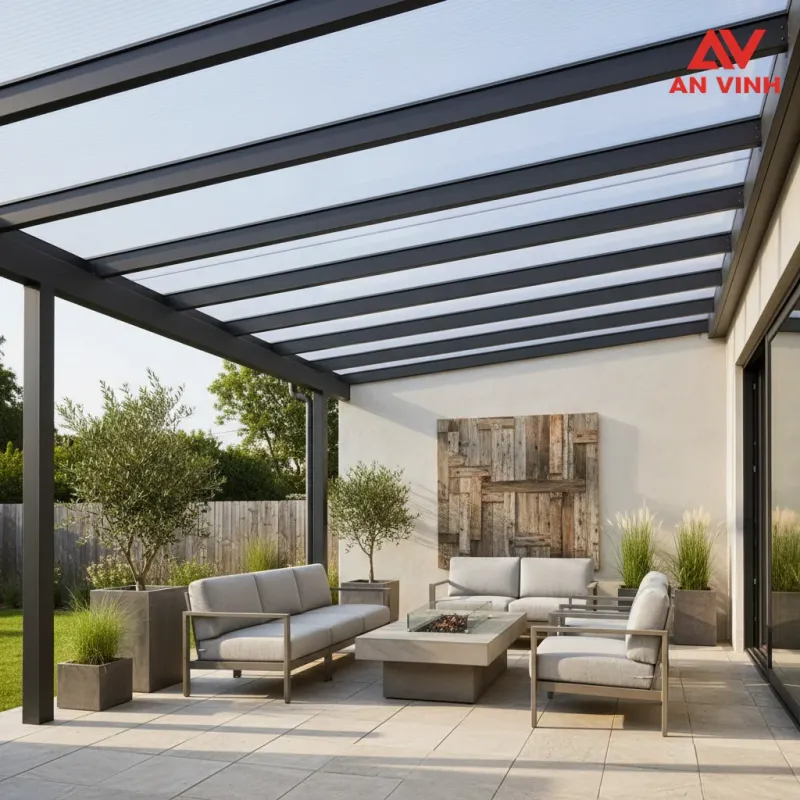 So sánh tấm nhựa lợp mái hiên với Polycarbonate và PMMA