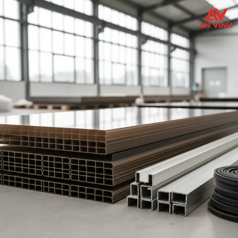 Báo giá và tiêu chí chọn mua tấm poly màu trà tại Vật liệu An Vinh