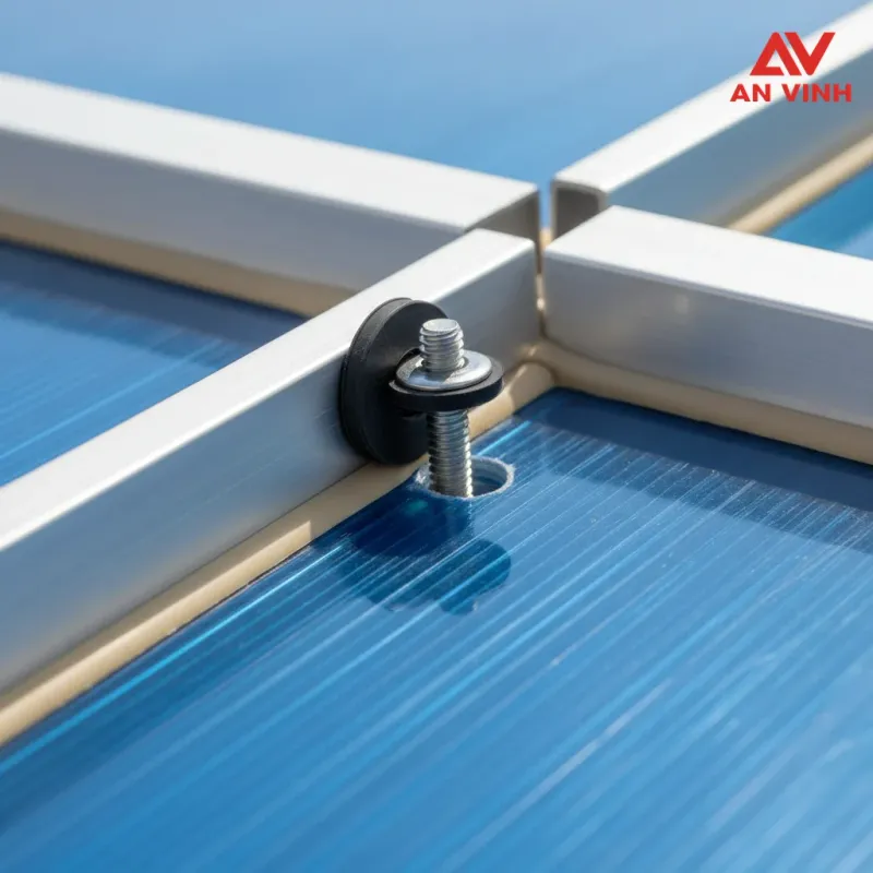 Kỹ thuật thi công tấm poly màu: Chống dột, chống nứt lỗ vít