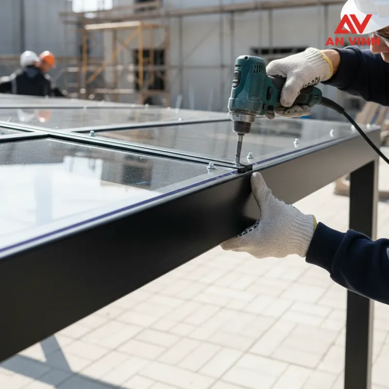 Quy trình 5 bước lắp đặt tấm polycarbonate đặc ruột chuẩn kỹ thuật