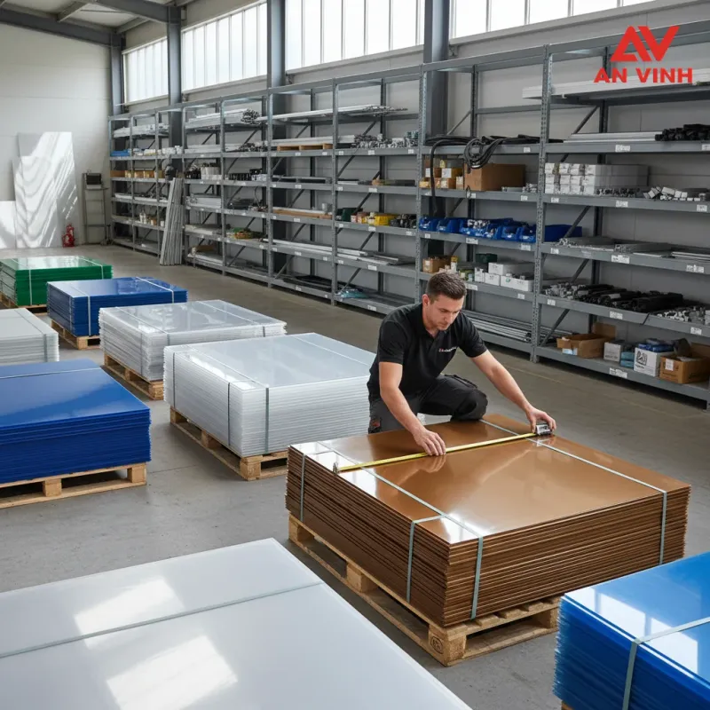 Mua tấm poly theo kích thước chuẩn tại Vật liệu An Vinh