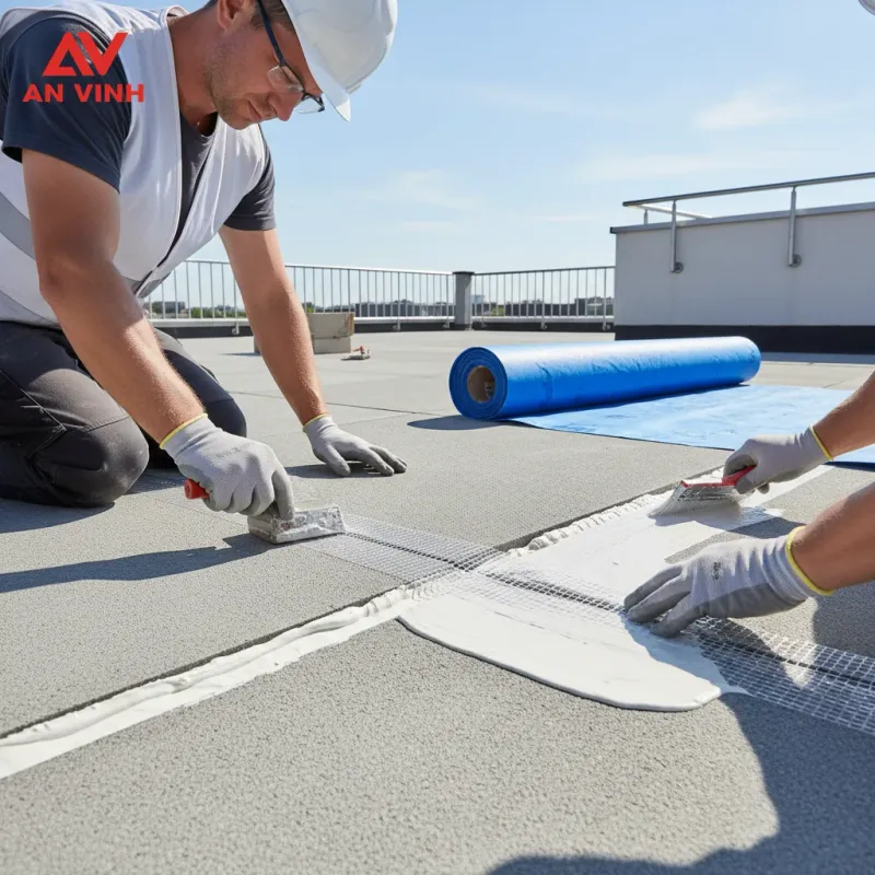 Bước 3: Xử lý mối nối và chống thấm chuyên dụng