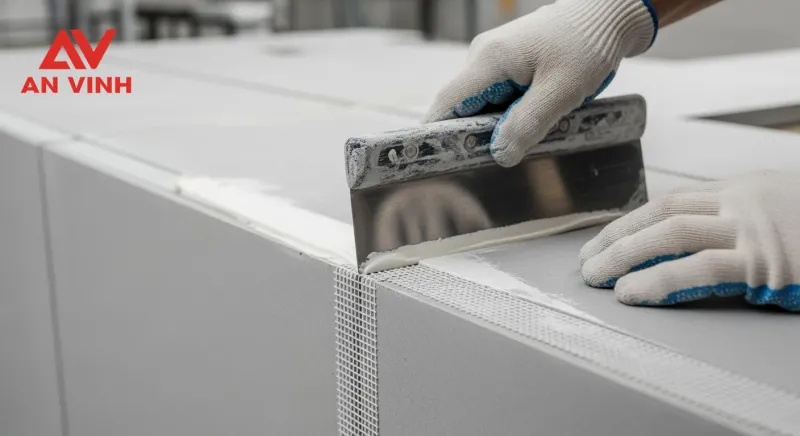 Quy trình xử lý mối nối tấm cemboard chống nứt chuẩn kỹ thuật (Từng bước)
