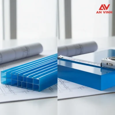 Tấm poly màu xanh hồ
