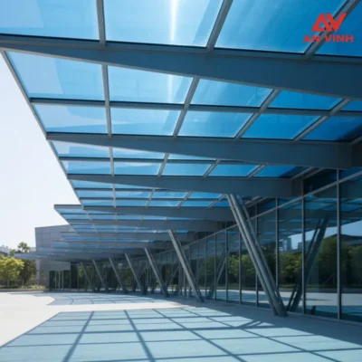 Tấm poly màu xanh hồ