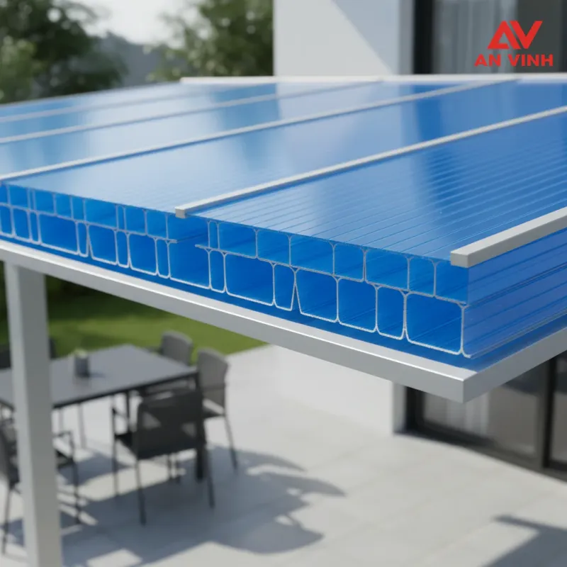 2. Tấm Poly rỗng (Hollow) - Giải pháp cách nhiệt và tối ưu chi phí