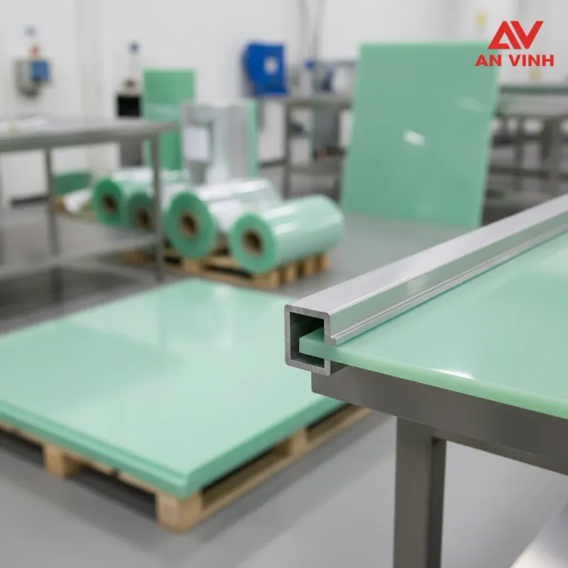 Tấm poly màu xanh lá 2